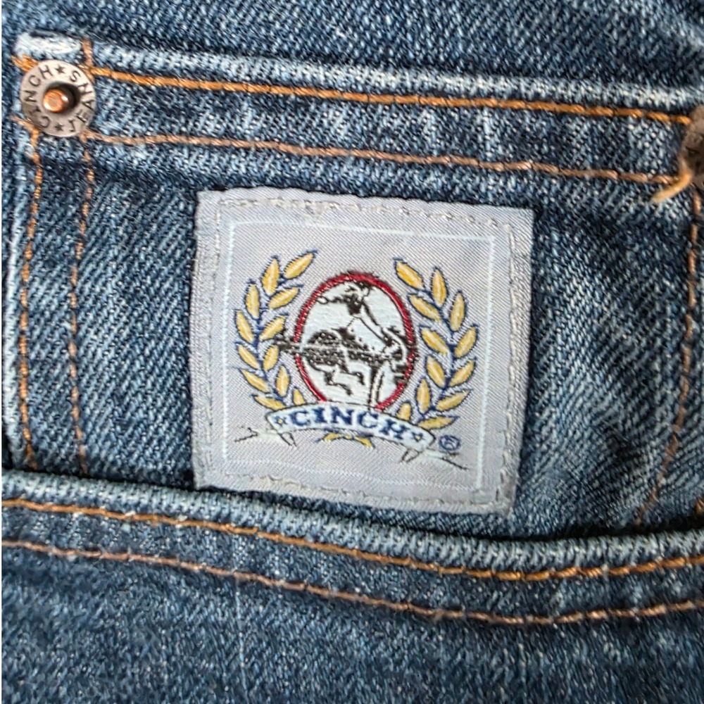 Cinch Mens Jeans 36x34 Silver Label Blue Straight Leg Western Denim Jeans Work - Picture 4 of 10